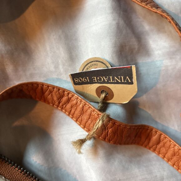 Circa 2012 Converse Cotton Canvas & Faux Leather Lg Tote Bag/ Purse 20" X 14" - Picture 6 of 12
